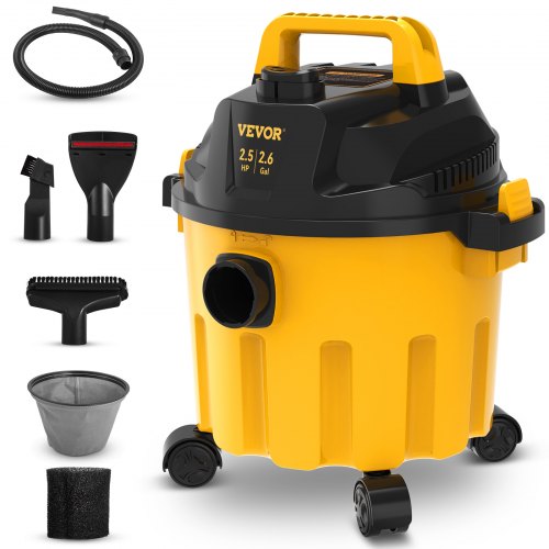 Portable Wet Dry Vac Gallon Peak HP, Shop Vacuum & Blower with Attachments for Car, Floor, Upholstery & Gap Cleaning