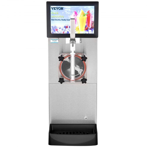 Commercial Slushy Machine Single Bowl, Stainless Steel Margarita Smoothie Frozen Drink Maker with Cool & Freeze Modes