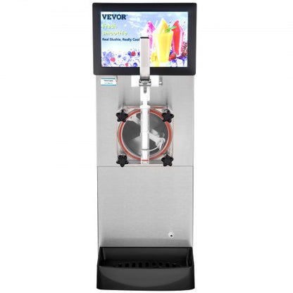 Commercial Slushy Machine Single Bowl, Stainless Steel Margarita Smoothie Frozen Drink Maker with Cool & Freeze Modes