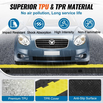 Heavy-Duty Channel Cable Protector Ramp Load TPU Wire Cable Cover Ramp, Durable Cord & Hose Management