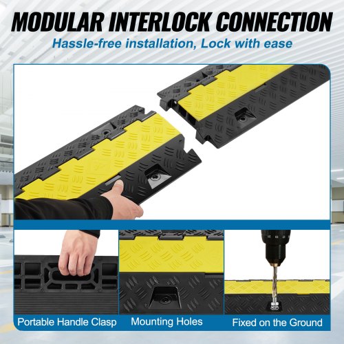 Heavy-Duty Channel Cable Protector Ramp Load TPU Wire Cable Cover Ramp, Durable Cord & Hose Management
