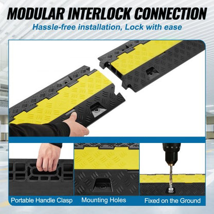 Heavy-Duty Channel Cable Protector Ramp Load TPU Wire Cable Cover Ramp, Durable Cord & Hose Management