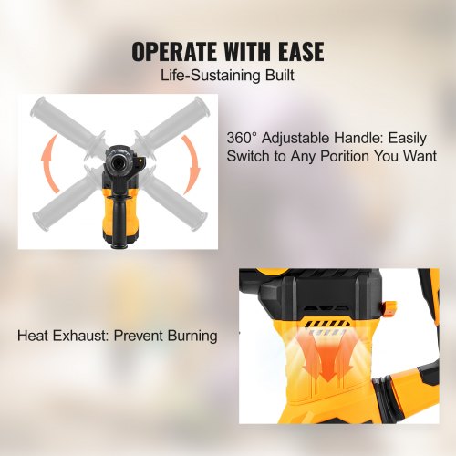 Rotary Hammer Drill Corded Drills, SDS-Plus Modes Chipping Hammers, Professional Heavy-Duty Electric Drill
