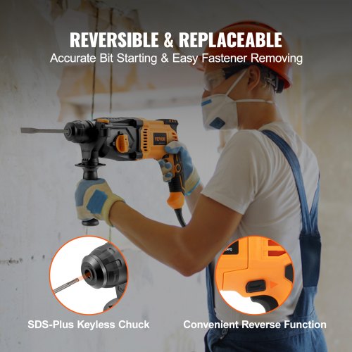 Corded Drills Electric Demolition Hammers SDSPlus Rotary Hammer Drill Power Tool 1