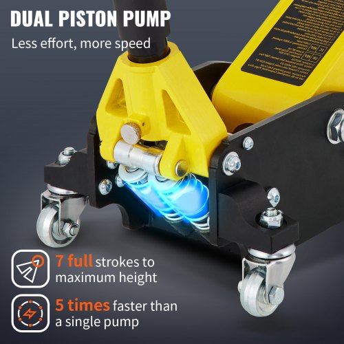 Aluminum And Steel Racing Floor Jack With Dual Pistons Quick Lift Pump Floor Jack Lifting 2