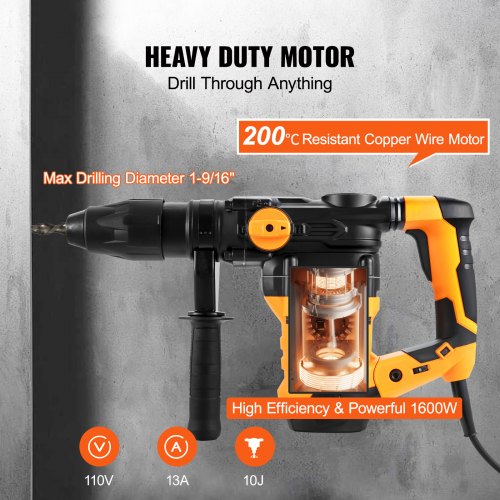 Corded Drill SDSMax Rotary Hammer Drill Electric Demolition Hammers With Variable Speed 2