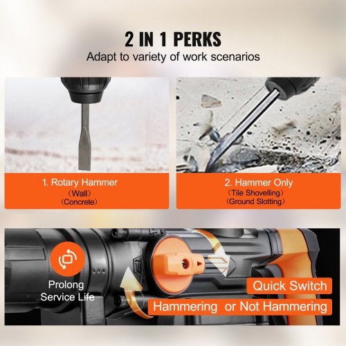 Corded Drill SDSMax Rotary Hammer Drill Electric Demolition Hammers With Variable Speed 4