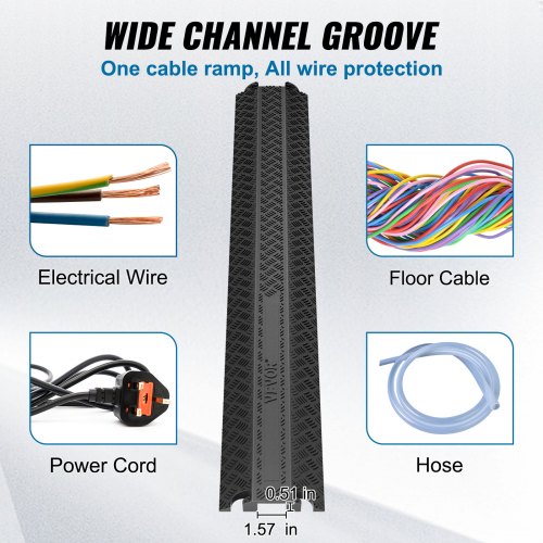 Durable Cable Ramp Set Ideal For Office Home Warehouse Protects Cords In High Foot Traffic Areas 6