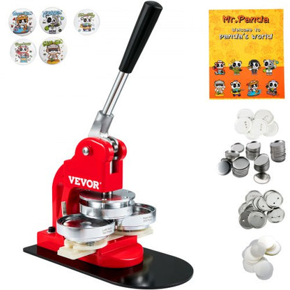 Button Maker Machine with 500 Parts Circle Cutter Badge Press Kit for DIY Crafts