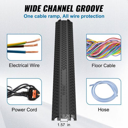 Durable Cable Ramps Cord Safety Covers Supports High Lbs Indoor Outdoor Use Ideal For Office Home W 4