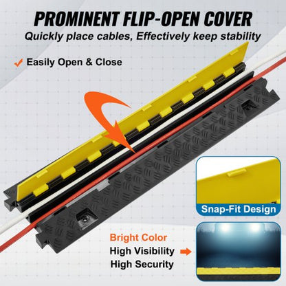 Cable Protector Ramp Channel Hose Protector With FlipOpen Top For Outdoor Indoor Use 4