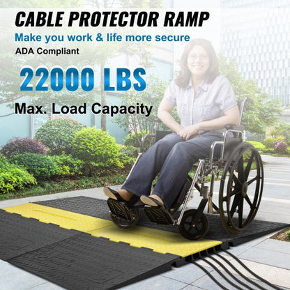 Durable Channel Rubber Cable Guard For ADA Compliant Driveway Speed Control High Lbs Load Capacity  1