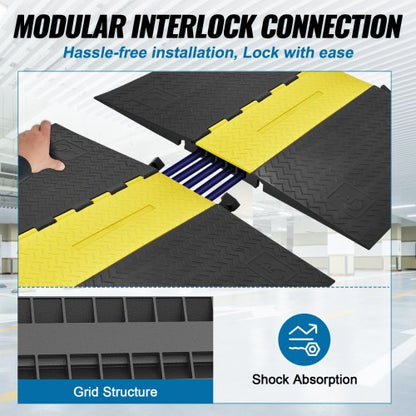 Durable Channel Rubber Cable Guard For ADA Compliant Driveway Speed Control High Lbs Load Capacity  4