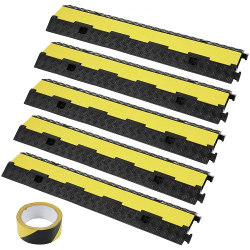 Durable Rubber Cable Ramp, Dual Channel Design, High lbs Load Capacity, Hose and Wire Protection with Easy Access Top