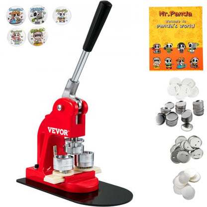 Button Maker Machine Badge Pin Press Kit with Button Parts Circle Cutter DIY Gift Supplies
