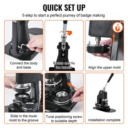 Button Maker Machine With Badge Punch Press Kit Button Parts Circle Cutter And DIY Magic Book 5