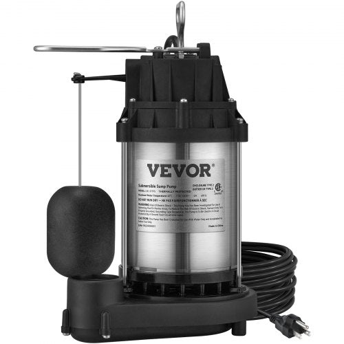 Sump Pump GPH Submersible Stainless Steel Water Pump with Automatic Float Switch for Basement Use