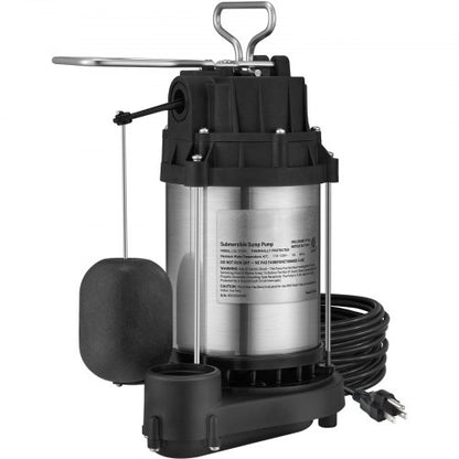 Sump Pump GPH Submersible Stainless Steel Water Pump With Automatic Float Switch For Basement Use 7