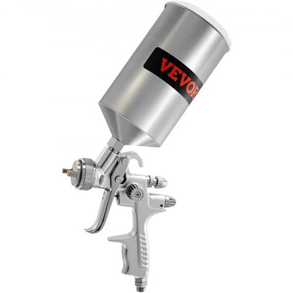 Professional HVLP Air Spray Gun Kit Gravity Feed Sprayer Aluminum Cup With Air Regulator Touch Up P 8