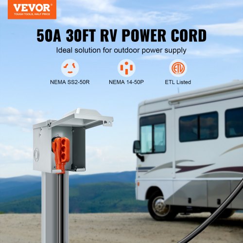 Heavy Duty RV Power Cod Amp NEMA Male Plug With LED Indicator Handle Adapter For Generators Campers 2