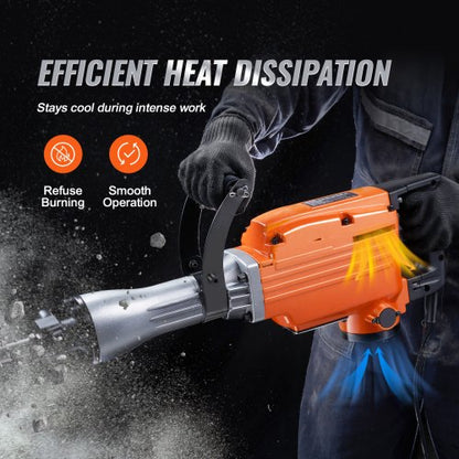 Heavy Duty Demolition Jack Hammer Electric Concrete Breaker With BPM Chisel Bits 1