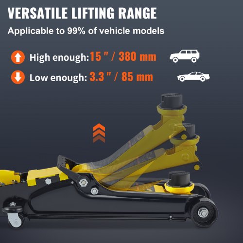 Heavyduty Steel Racing Floor Jack Low Profile Single Piston Lift Pump Floor Jack High Lifting Range 2
