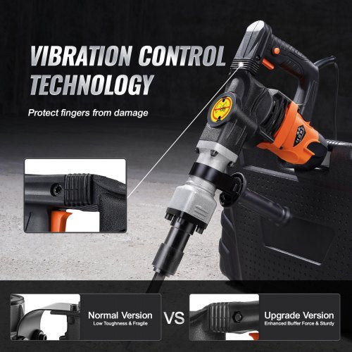 Electric Hammer Demolition Jack Hammer Concrete Breaker With Chisel Bit Industrial Power Tool 2