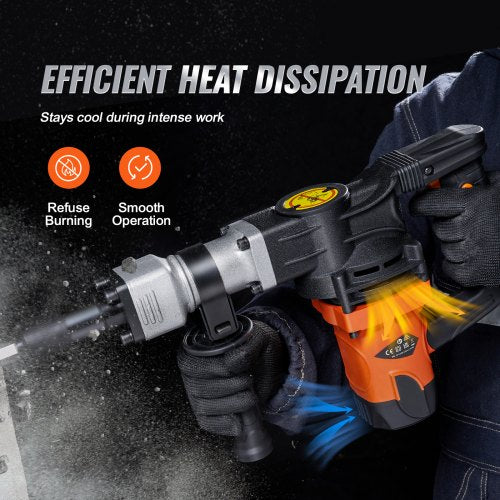 Electric Hammer Demolition Jack Hammer Concrete Breaker With Chisel Bit Industrial Power Tool 3
