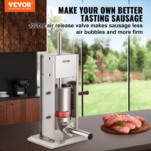 Two Speed Stainless Steel Vertical Sausage Stuffer Manual Sausage Maker With Stuffing Tubes And Sec 1