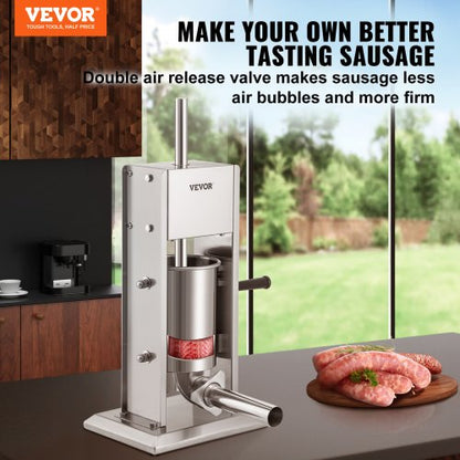 Two Speed Stainless Steel Vertical Sausage Stuffer Manual Sausage Maker With Stuffing Tubes And Sec 1