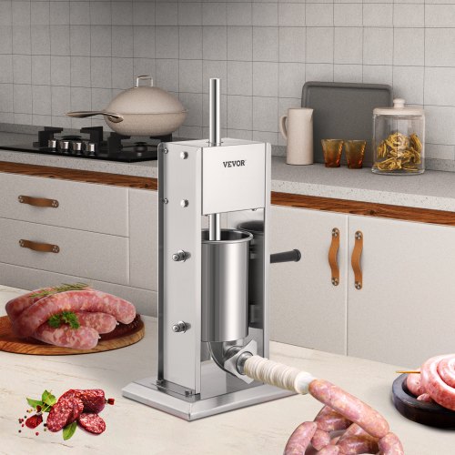 Two Speed Stainless Steel Vertical Sausage Stuffer Manual Sausage Maker With Stuffing Tubes And Sec 5