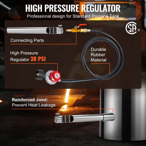 Large Capacity Propane Melting Furnace Kit Stainless Steel Blacksmithing Forge Crucible Tongs 6