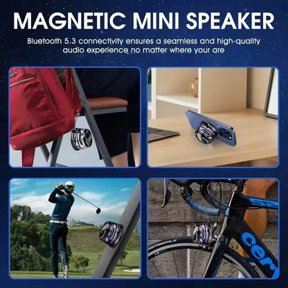 Magnetic Bluetooth Speaker Portable Mini Travel Stereo Light 2