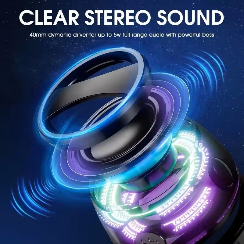 Magnetic Bluetooth Speaker Portable Mini Travel Stereo Light 3