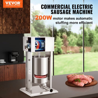 Electric Sausage Stuffer Vertical Stainless Steel Machine With Foot Pedal Stepless Speed Control St 1