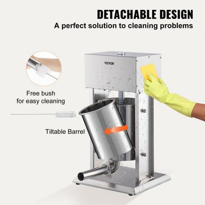 Electric Sausage Stuffer Vertical Stainless Steel Machine With Foot Pedal Stepless Speed Control St 6