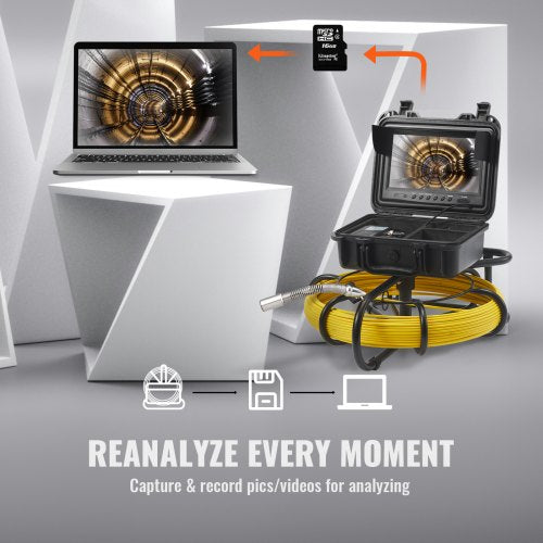 Sewer Camera With DVR Function Inspection Camera Waterproof Camera Adjustable LEDs SD Card 6
