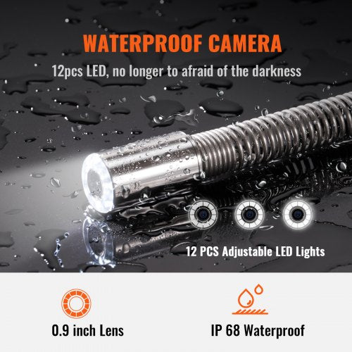 Sewer Camera With DVR Function Waterproof Camera For Pipeline Inspection With GB SD Card Adjustable 6