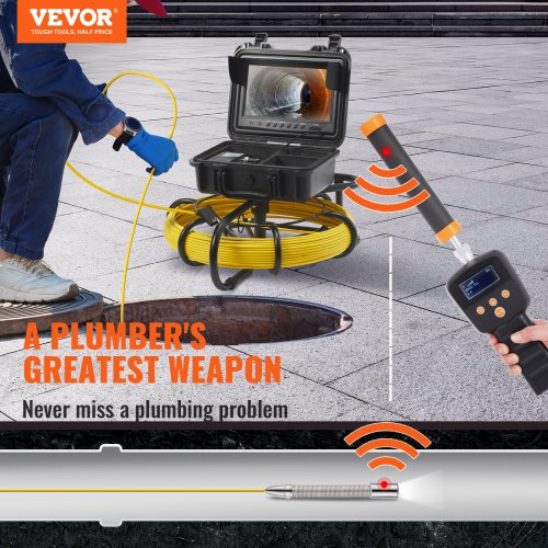 Sewer Camera With Locator SemiRigid Cable Waterproof Camera With Adjustable LEDs DVR Function 2