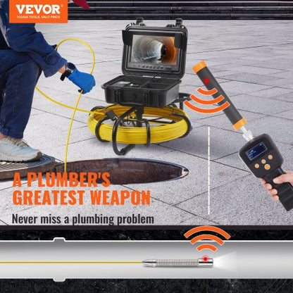 Sewer Camera With Locator SemiRigid Cable Waterproof Camera With Adjustable LEDs DVR Function 2