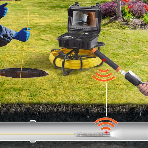 Sewer Camera With Locator SemiRigid Cable Waterproof Camera With Adjustable LEDs DVR Function 5
