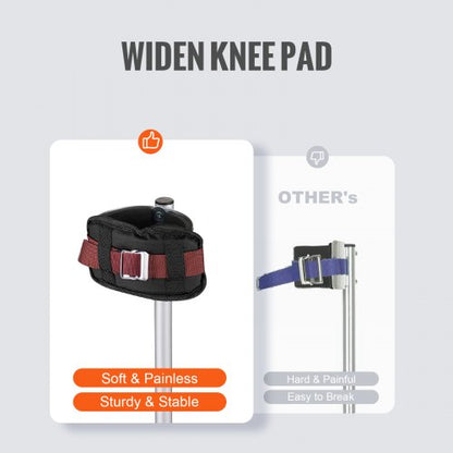 Adjustable Aluminum Tool Stilts For Drywall Painting Taping With Protective Knee Pads Silver Nonsli 4