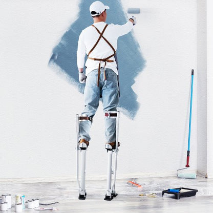 Adjustable Aluminum Tool Stilts For Drywall Painting Taping With Protective Knee Pads Silver Nonsli 5