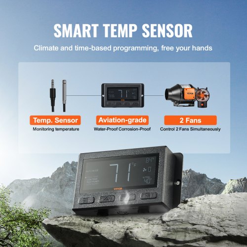 Inline Duct Fan CFM Quiet EC Motor Exhaust Fan For Ventilation With Temperature Humidity Controller 4