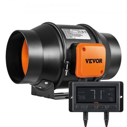 Inline Duct Fan, CFM with Temperature Humidity Control, Quiet EC-motor Exhaust Fan for Cooling, Grow Tents, Hydroponics