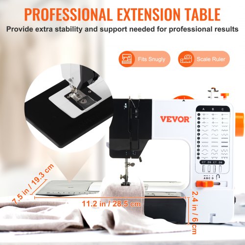 Sewing Machine With Stitches Reverse Sewing Extension Table Foot Pedal Portable Dual Speed Machine  2