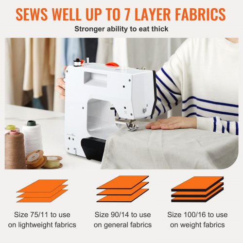 Sewing Machine With Stitches Reverse Sewing Extension Table Foot Pedal Portable Dual Speed Machine  3