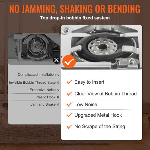Sewing Machine With Stitches Reverse Sewing Extension Table Foot Pedal Portable Dual Speed Machine  6