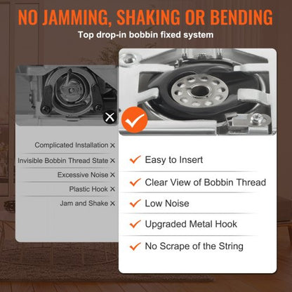 Sewing Machine With Stitches Reverse Sewing Extension Table Foot Pedal Portable Dual Speed Machine  6