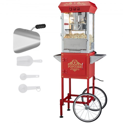 Popcorn Popper with Cart Red Cups Popcorn Maker
